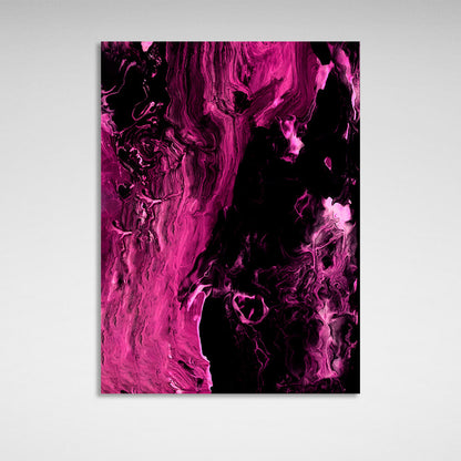 Crimson and black Abstraction Canvas Wall Art Print