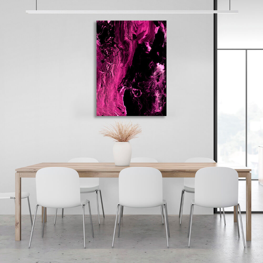 Crimson and black Abstraction Canvas Wall Art Print