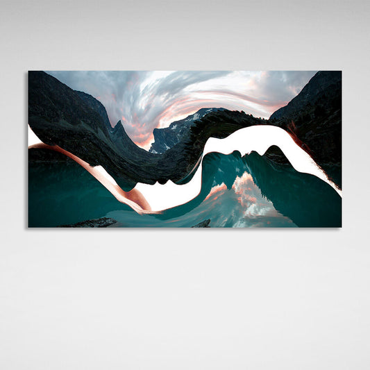 The silhouette of two faces Abstraction Canvas Wall Art Print