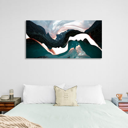 The silhouette of two faces Abstraction Canvas Wall Art Print