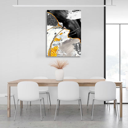 Light gray tones with dark gray tones Abstraction Canvas Wall Art Print