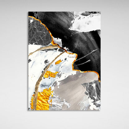 Light gray tones with dark gray tones Abstraction Canvas Wall Art Print