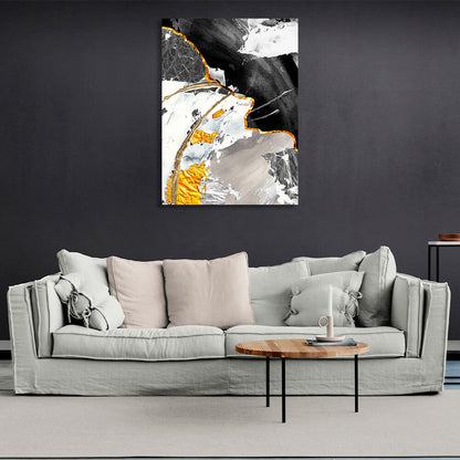 Light gray tones with dark gray tones Abstraction Canvas Wall Art Print