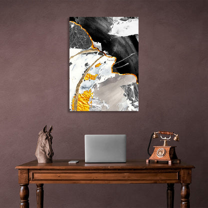 Light gray tones with dark gray tones Abstraction Canvas Wall Art Print