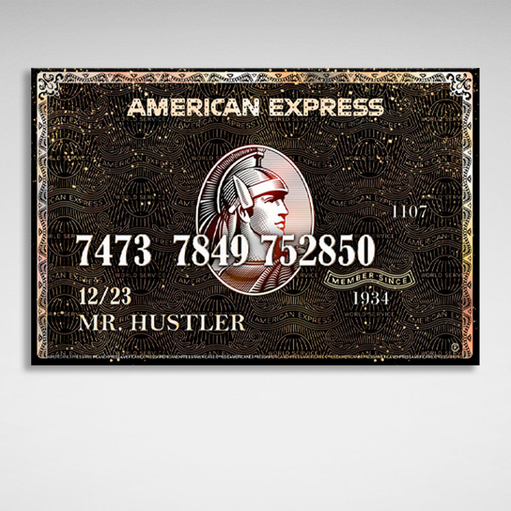 American Express card Inspirational Canvas Wall Art Print