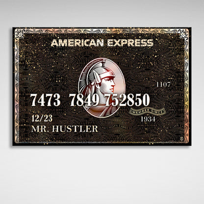 American Express card Inspirational Canvas Wall Art Print