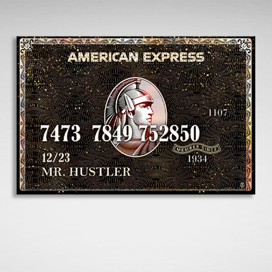 American Express card Inspirational Canvas Wall Art Print