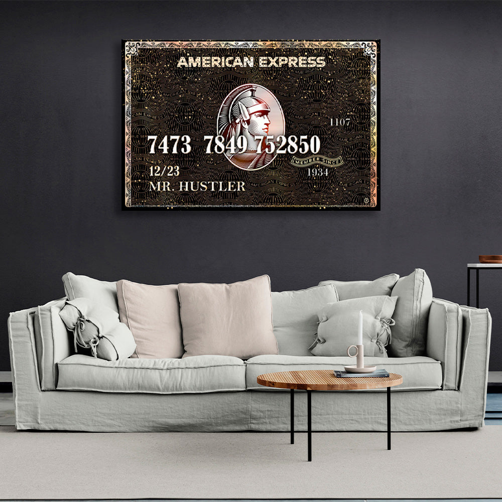 American Express card Inspirational Canvas Wall Art Print