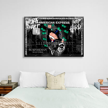 Money card monopoly Inspirational Canvas Wall Art Print