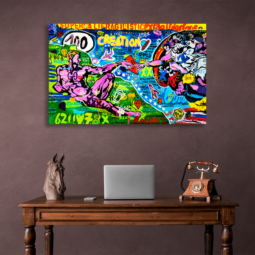 Graffiti Adam Canvas Wall Art Print