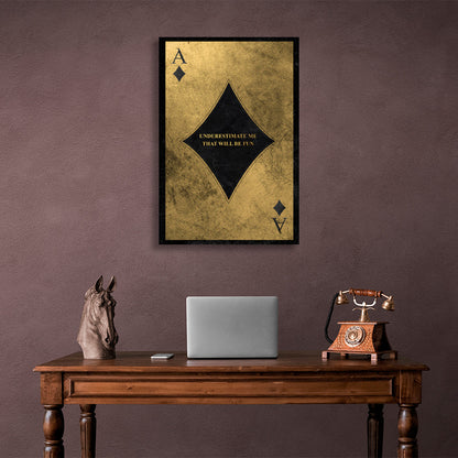 Golden Ace Motivational Canvas Wall Art Print