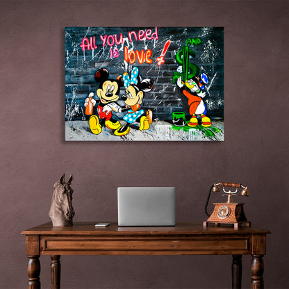 Disney characters Canvas Wall Art Print