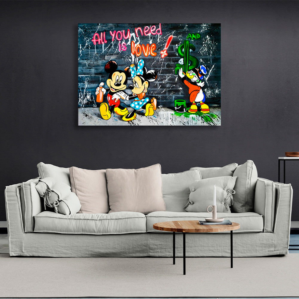 Disney characters Canvas Wall Art Print