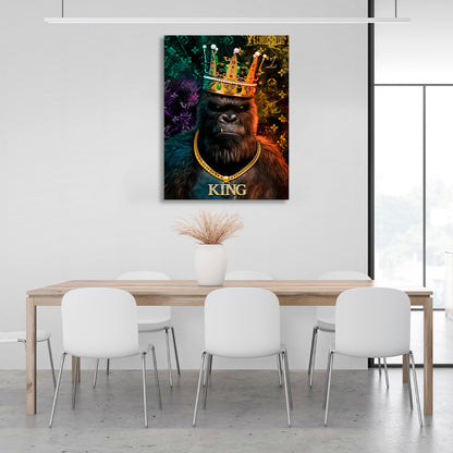 Royal gorilla Motivational Canvas Wall Art Print