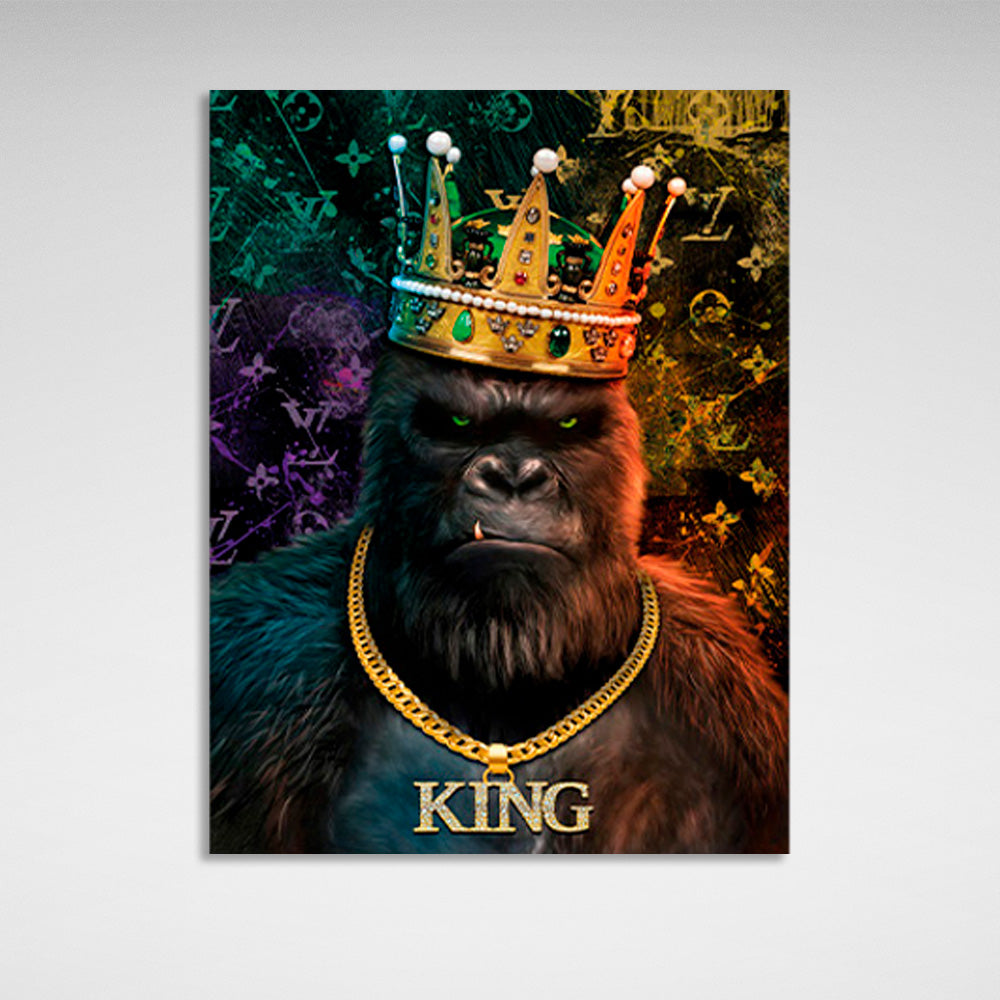 Royal gorilla Motivational Canvas Wall Art Print