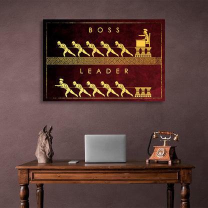 Boss leader in burgundy shades Motivational Canvas Wall Art Print