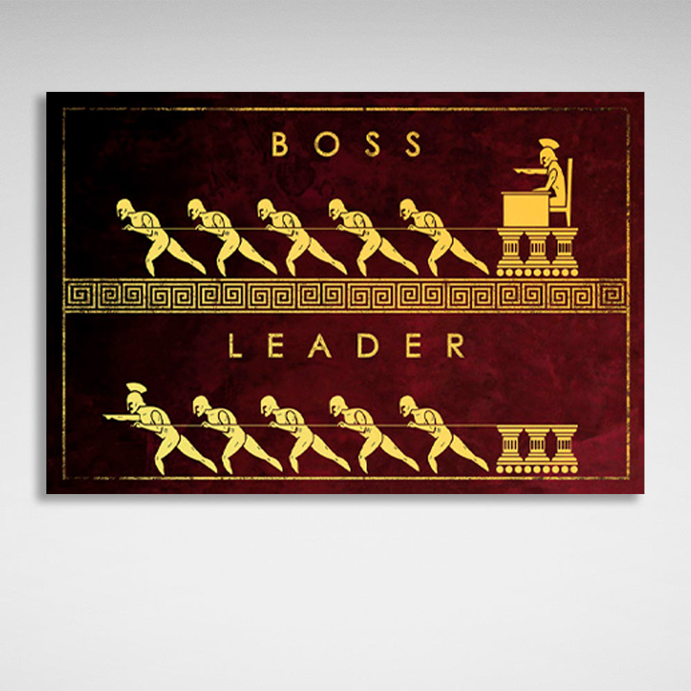 Boss leader in burgundy shades Motivational Canvas Wall Art Print