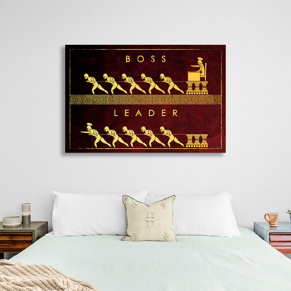 Boss leader in burgundy shades Motivational Canvas Wall Art Print