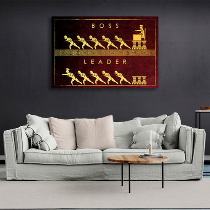 Boss leader in burgundy shades Motivational Canvas Wall Art Print