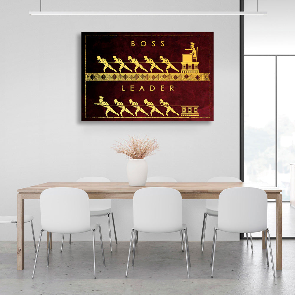 Boss leader in burgundy shades Motivational Canvas Wall Art Print