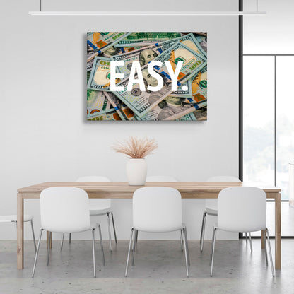 """EASY.""  Inspirational Canvas Wall Art Print"