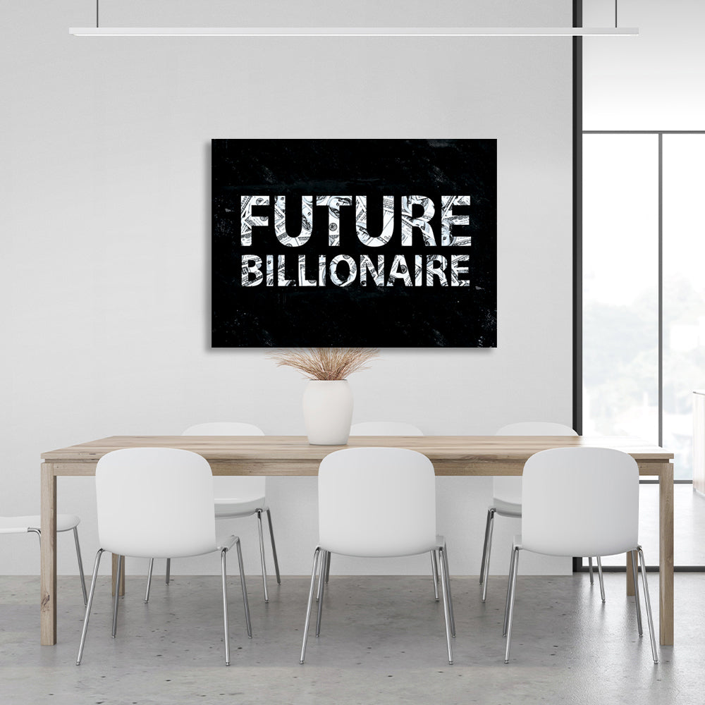 """Future Billionaire."" Motivational Canvas Wall Art Print"