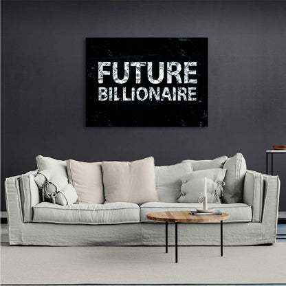 """Future Billionaire."" Motivational Canvas Wall Art Print"