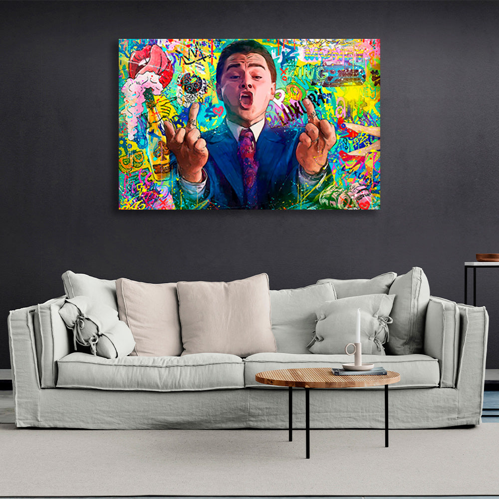 Graffiti Leonardo DiCaprio Canvas Wall Art Print