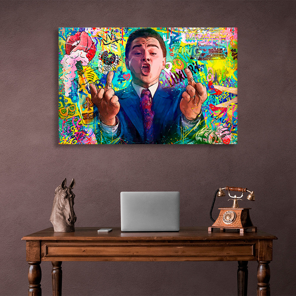 Graffiti Leonardo DiCaprio Canvas Wall Art Print