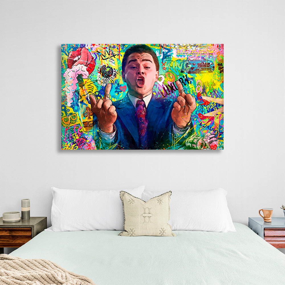 Graffiti Leonardo DiCaprio Canvas Wall Art Print