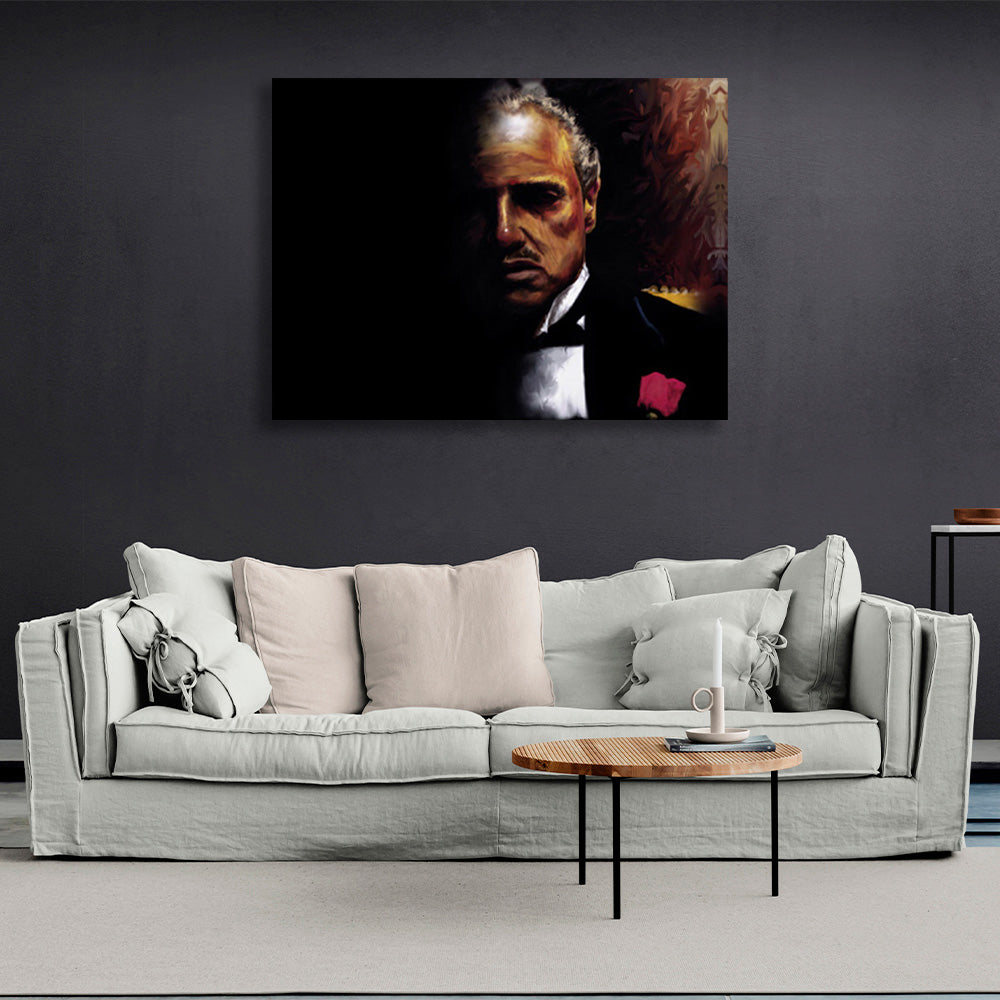 The Godfather imitation drawing Canvas Wall Art Print