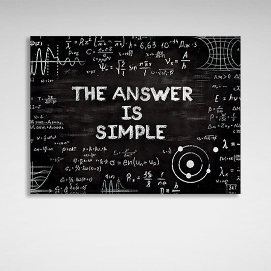 """THE ANSWER IS SIMPLE"" Motivational Canvas Wall Art Print"