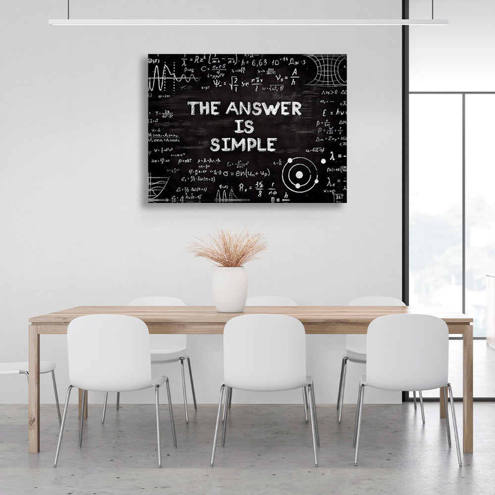 """THE ANSWER IS SIMPLE"" Motivational Canvas Wall Art Print"