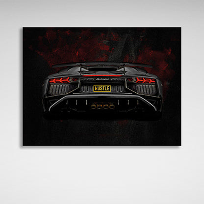 Lamborghini Aventador rear view Canvas Wall Art Print