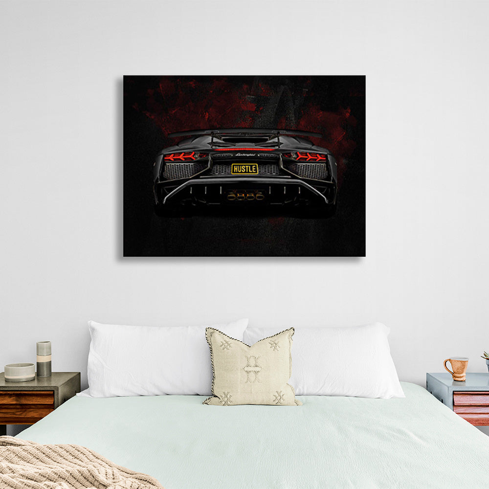 Lamborghini Aventador rear view Canvas Wall Art Print