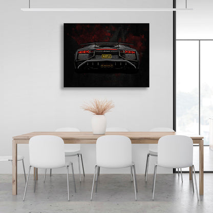 Lamborghini Aventador rear view Canvas Wall Art Print