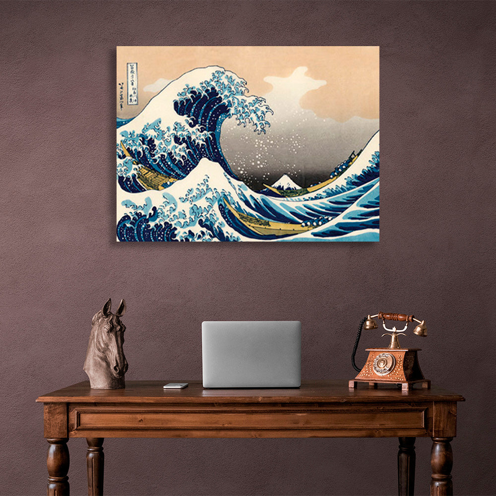 Three boats on the waves Canvas Wall Art Print