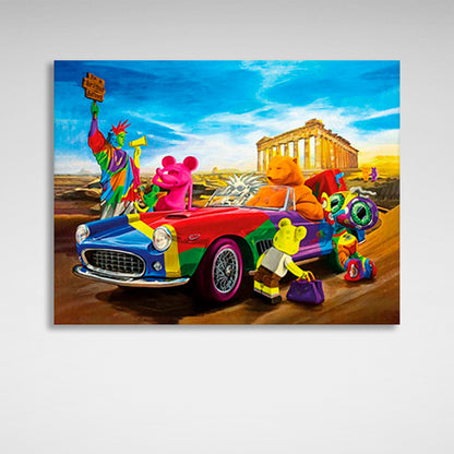 Characters in a bright color scheme Canvas Wall Art Print