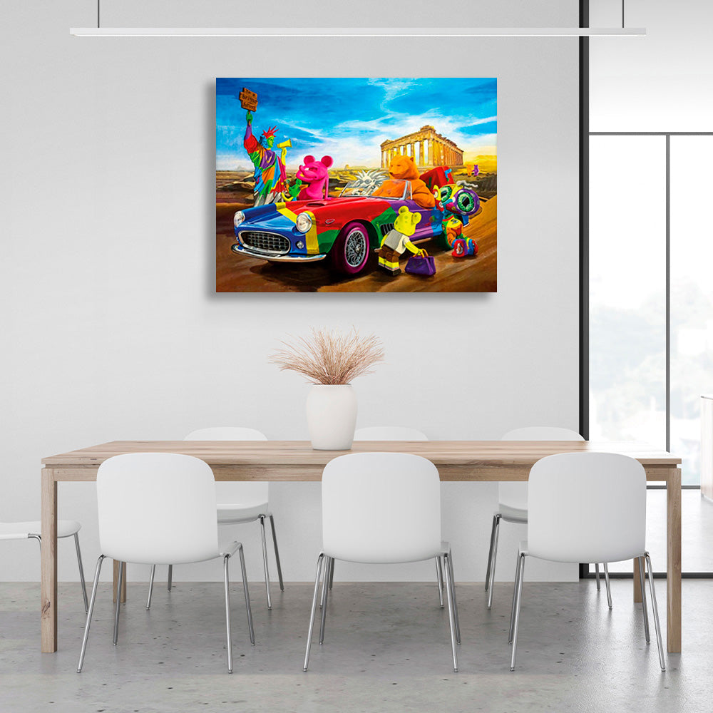 Characters in a bright color scheme Canvas Wall Art Print