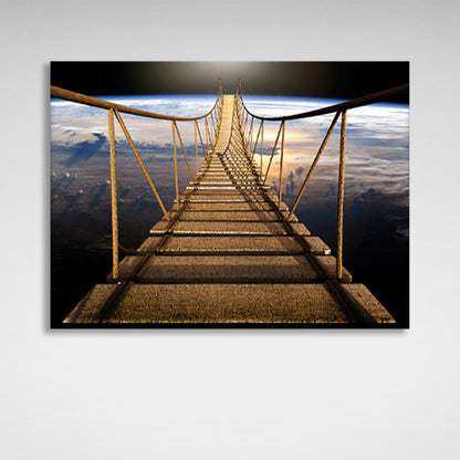 A bridge over the planet Canvas Wall Art Print