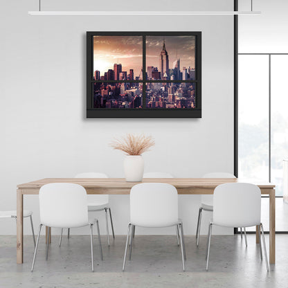 View of the big city Canvas Wall Art Print