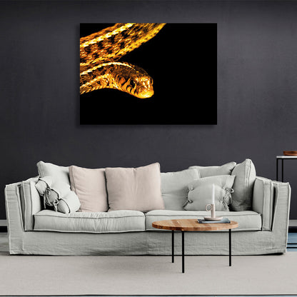 Golden snake Canvas Wall Art Print