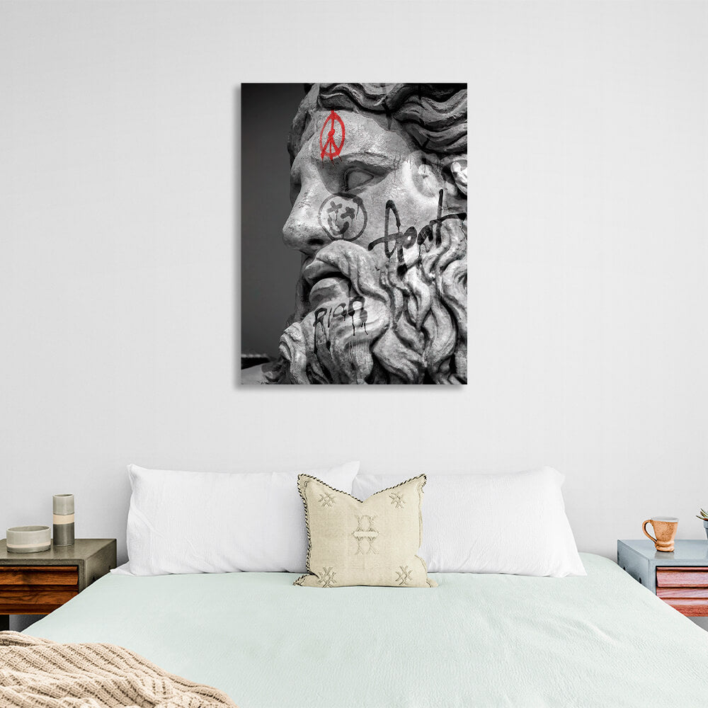 For home statue of Zeus Canvas Wall Art Print