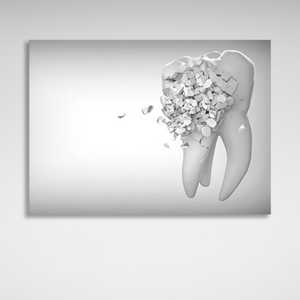 A shattered white tooth Canvas Wall Art Print