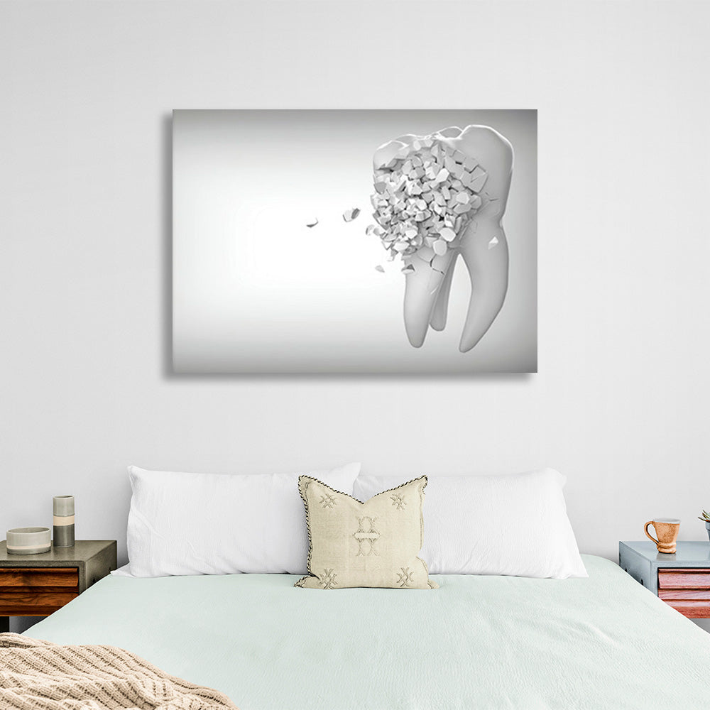 A shattered white tooth Canvas Wall Art Print