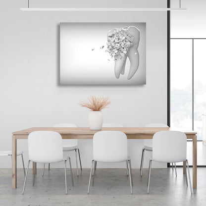 A shattered white tooth Canvas Wall Art Print