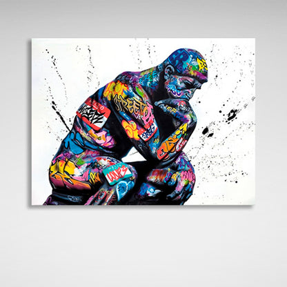 Sculpture in graffiti Canvas Wall Art Print