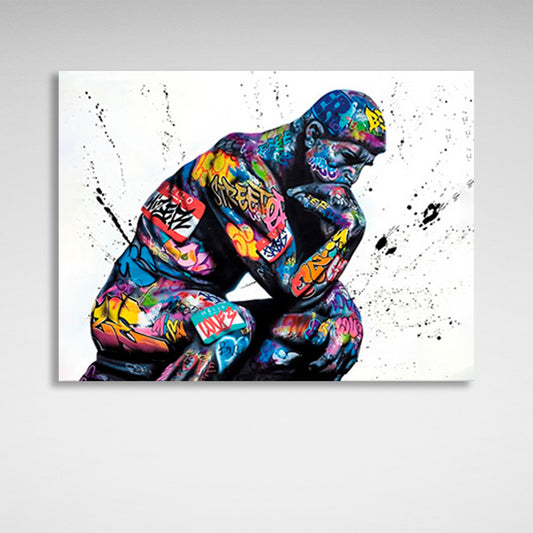 Sculpture in graffiti Canvas Wall Art Print