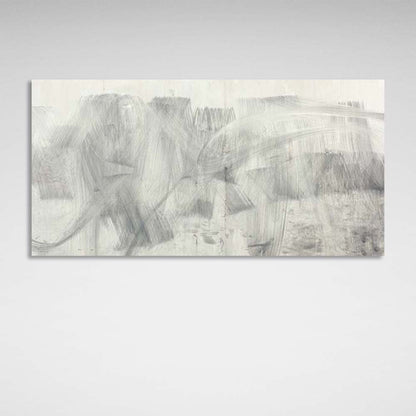 Abstraction Canvas Wall Art Print Abstract horizontal Gray brushstrokes