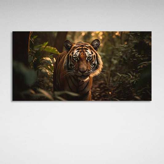 Tiger in the jungle Canvas Wall Art Print